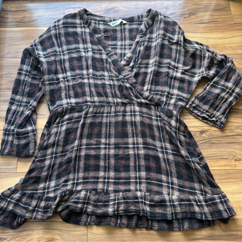 Zara gauzy feel plaid tunic L